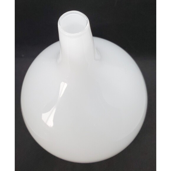 Mouth Blown White Bud Vase  6.5" Tall - Picture 3 of 6